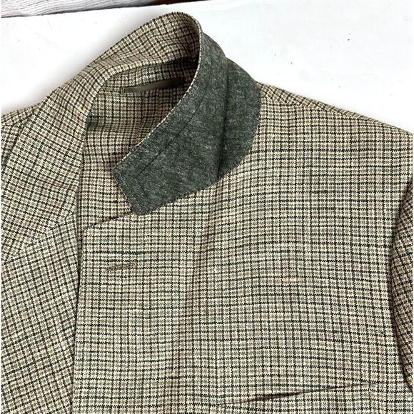CERRUTI 1881 Vintage Silk Lightweight Blazer Taupe Single Breasted Fitted 34L - Picture 6 of 16